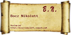 Bocz Nikolett névjegykártya
